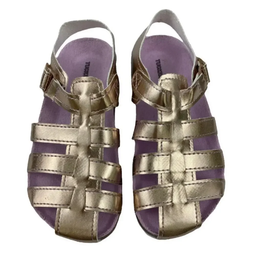 New in Box Tucker + Tate Girls Fisherman Sandals Rose Gold Pink Casual Summer 9M